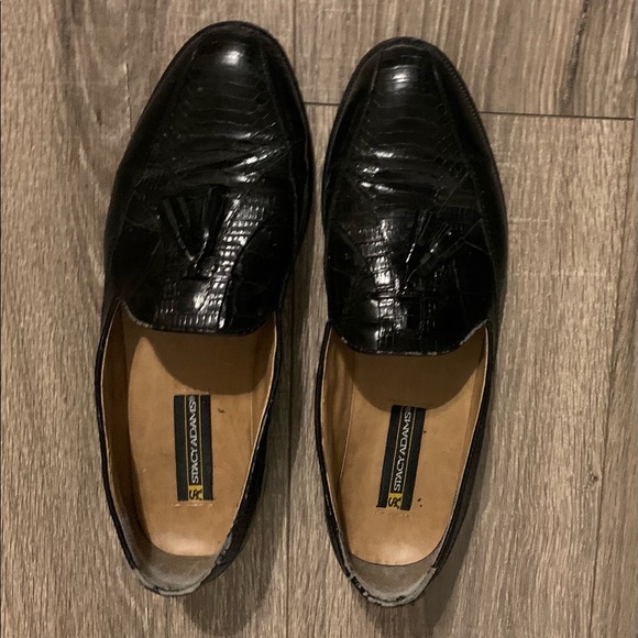 Stacy Adams Mens Alba Shoe,Size 10, Black, Drop Tassel Loafer, Great Condition - Picture 1 of 13